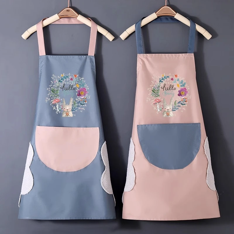 围裙女防水防油厨房夏季家用可爱新款时尚做饭工作男士半身劳保