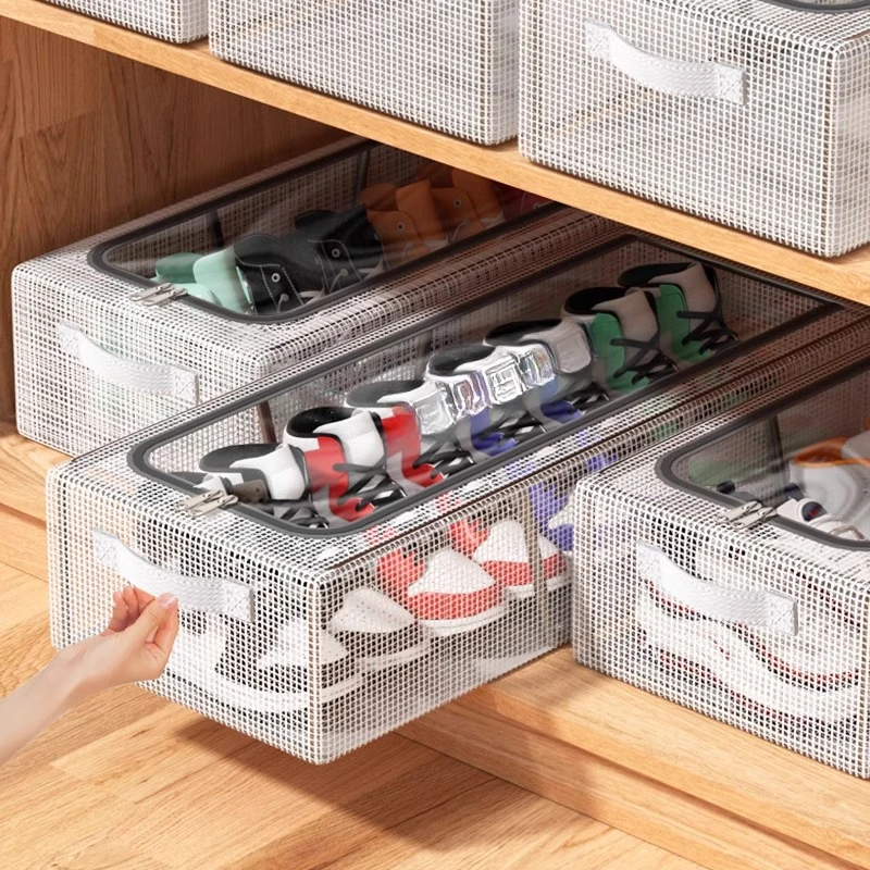 鞋子收纳盒鞋盒收纳神器省空间加厚防尘透明鞋整理箱折叠床下鞋架