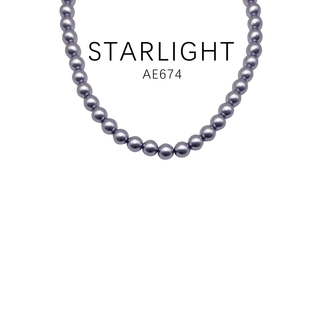 铜合金项链 经典款优雅时尚百搭项链(浅紫色8mm)～AE674