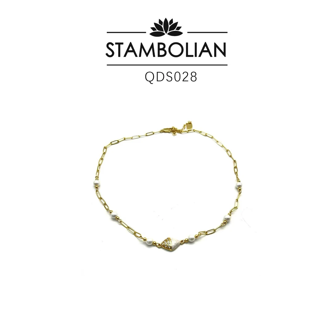 铜合金项链 铜合金项链时尚优雅简约大气轻奢手链～QDS028