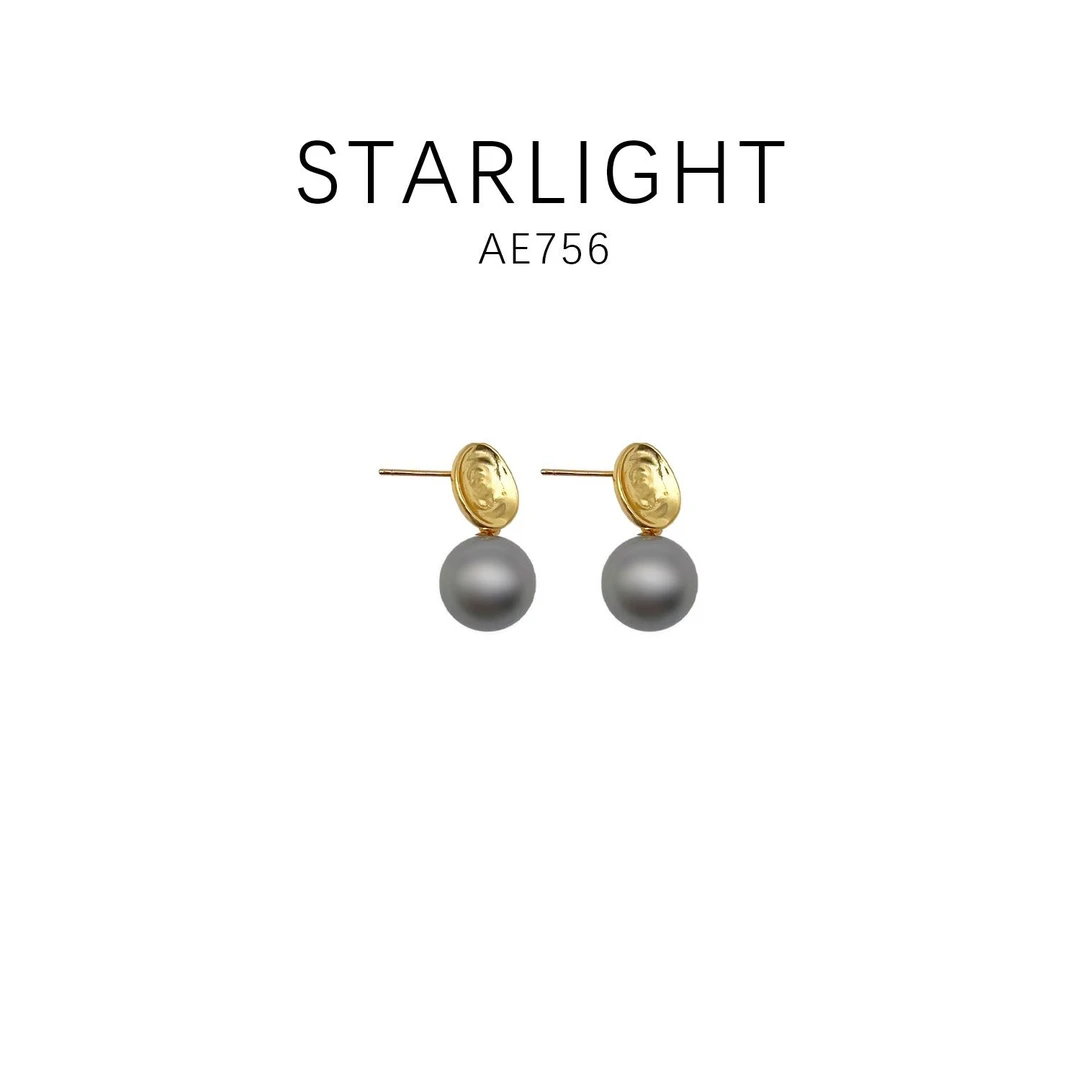 铜合金耳饰 经典款优雅时尚百搭耳饰（灰色13.9mm）~AE756