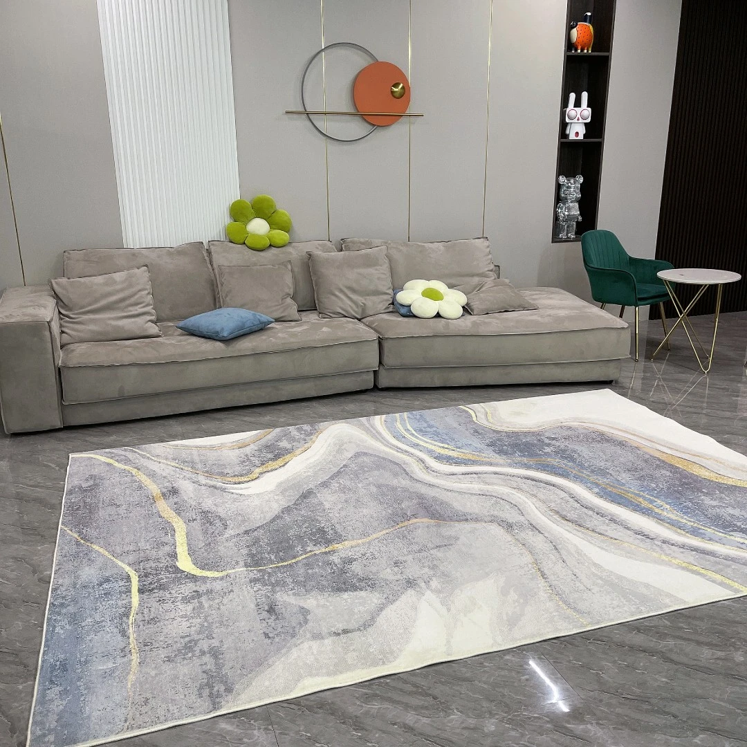 BY1165牛奶绒【金色流年】客厅沙发茶几地毯卧室大宽幅大面积地毯