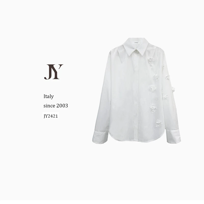 JY2024新款白色秋冬季纯色休闲舒适百搭外套JY2421