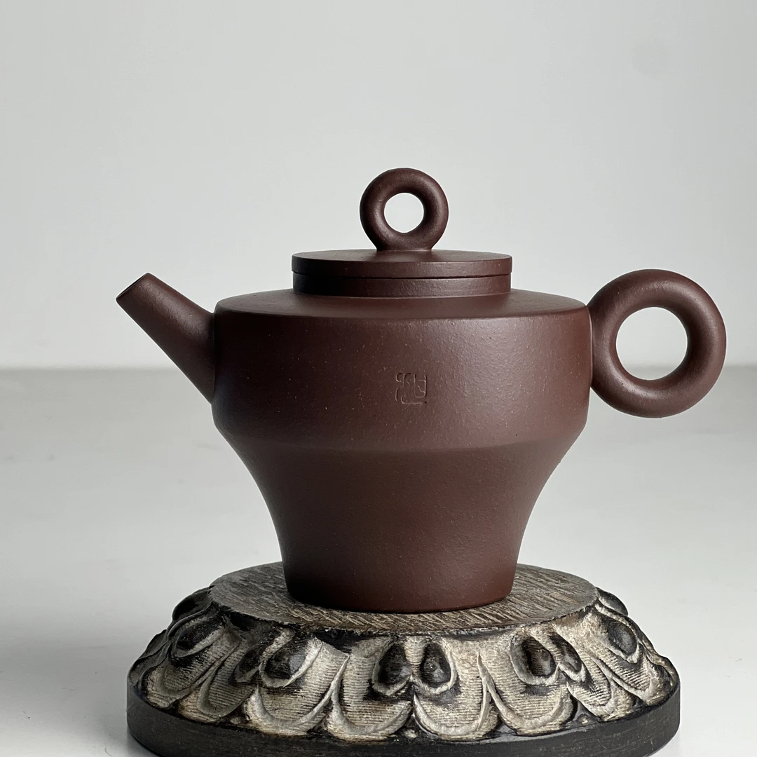 紫泥神圈 【饲壶山房出品】弯腰立正100分壶-容量170cc左右