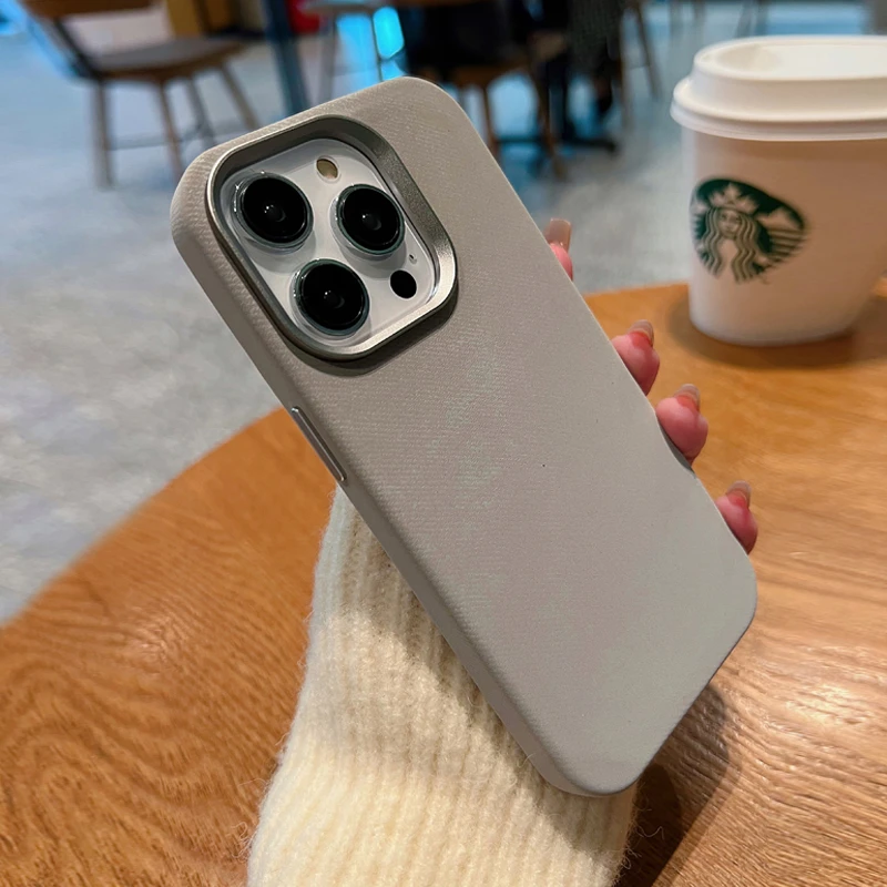 超纤维绒布苹果15promax手机壳磁吸iphone14高端亲肤13裸感12防摔