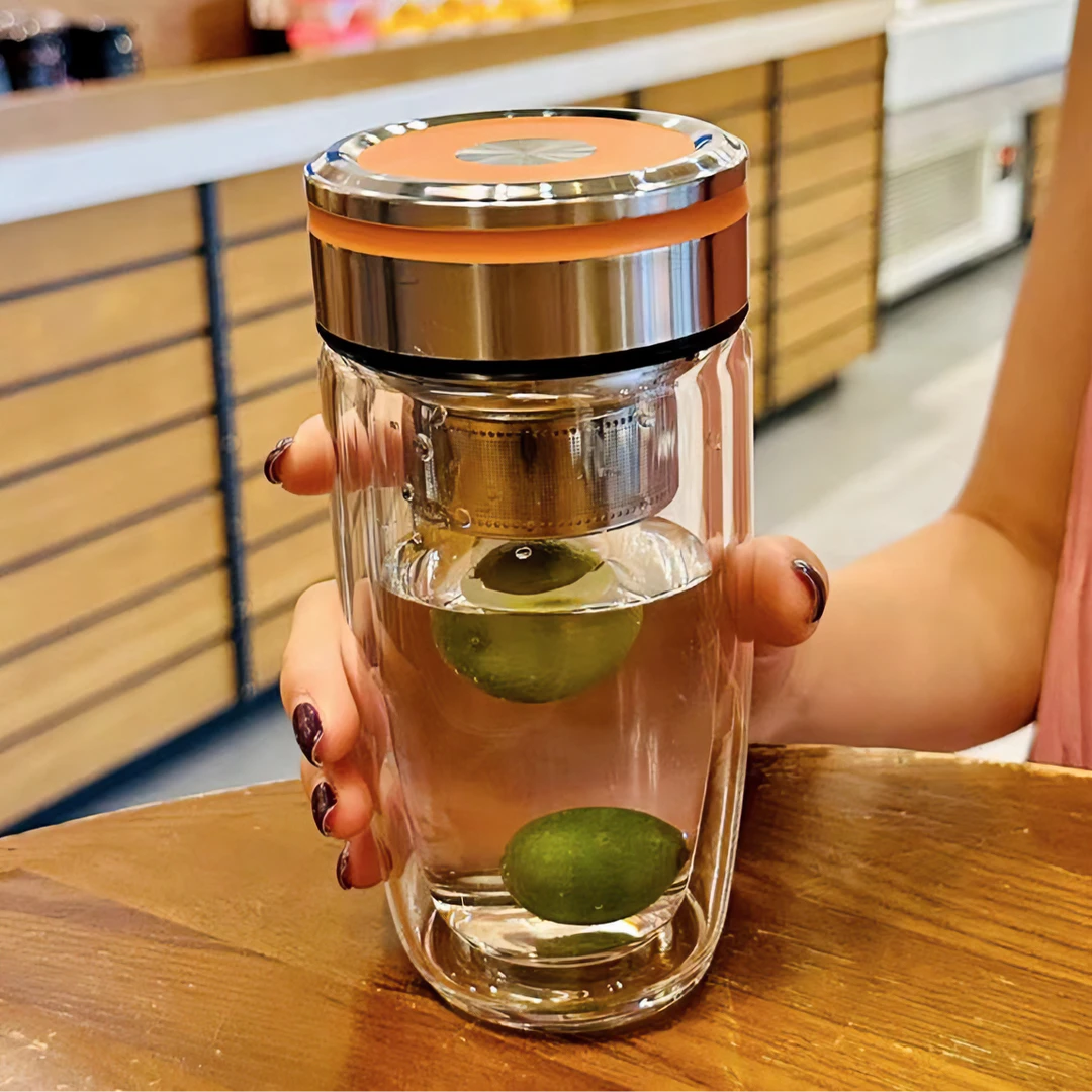 新款2024双层玻璃茶水分离泡茶杯男女高级便携家居办公室鹅蛋水杯