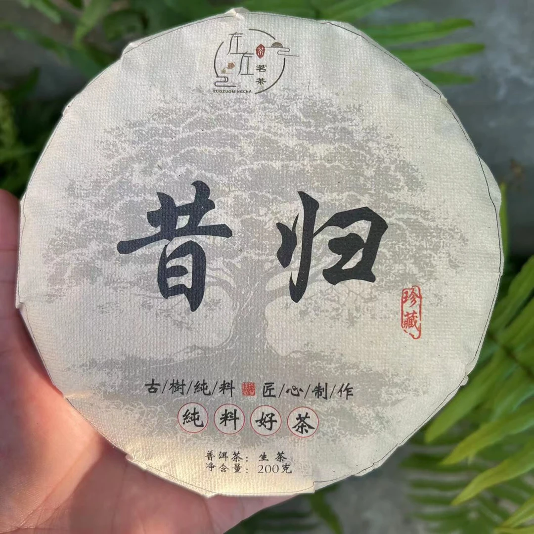 【21年昔归忙麓山】百年古树头春纯料200g饼（龙珠原料饼）