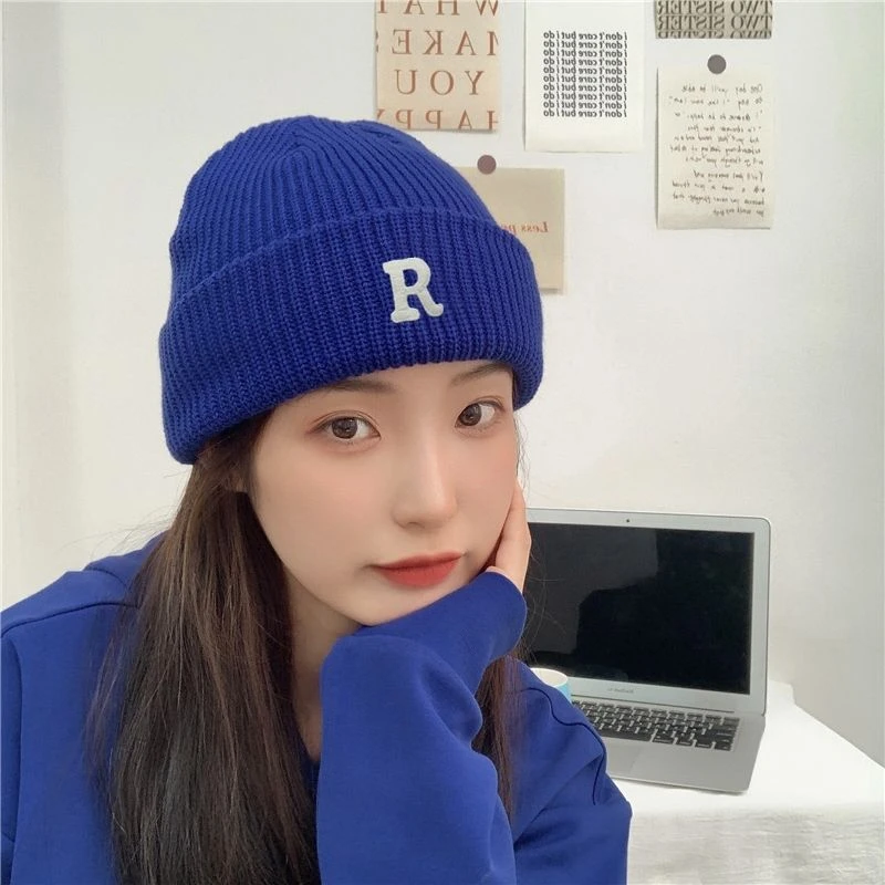 毛线帽女秋冬学生简约时尚保暖护耳针织帽冷帽韩版百搭帽子女冬潮