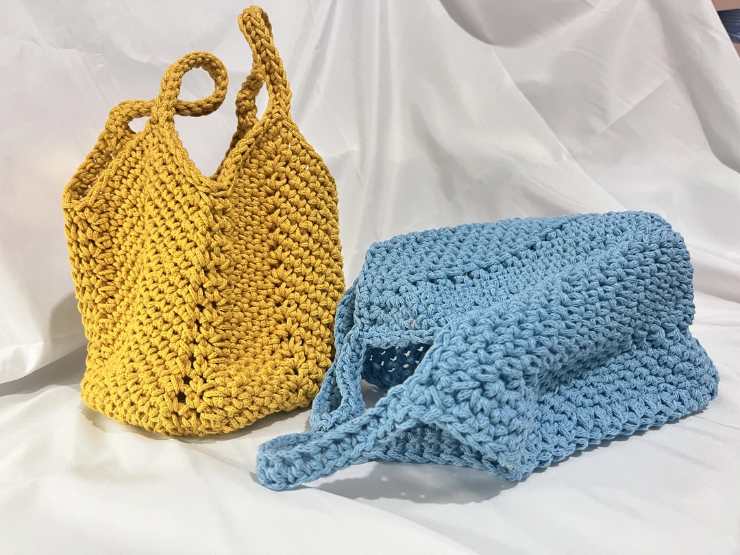 成品菜篮子手工针织包夏季简约编织包材料包ins休闲韩版时尚肩包