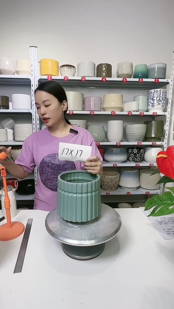 【闪购商品】陶瓷20CM以下冰裂黄22*16