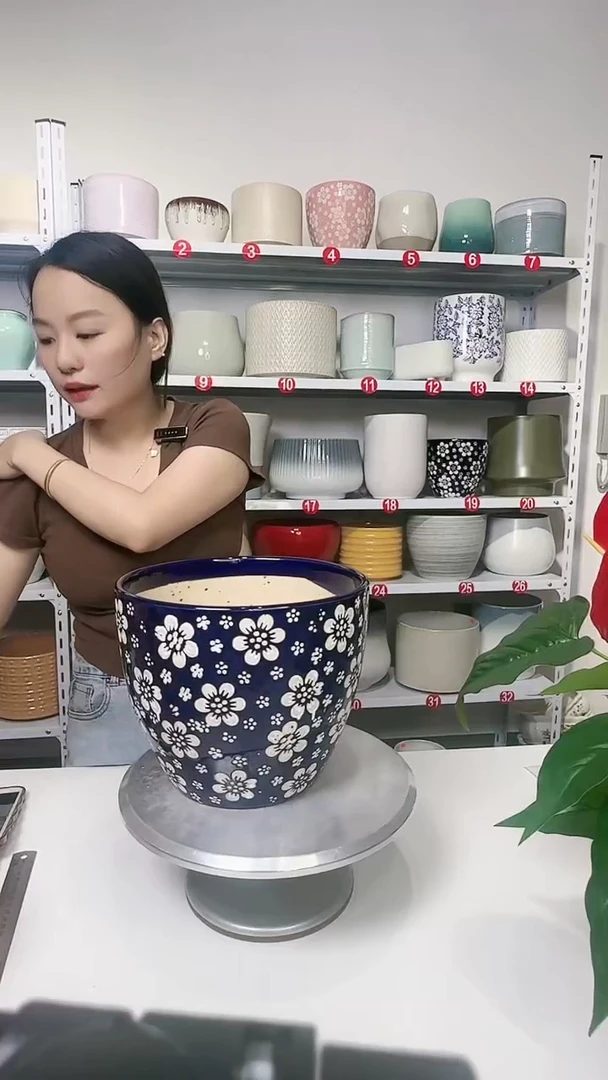 【闪购商品】陶瓷20CM（含）-50CM（不含）蓝色梅花大号25*21