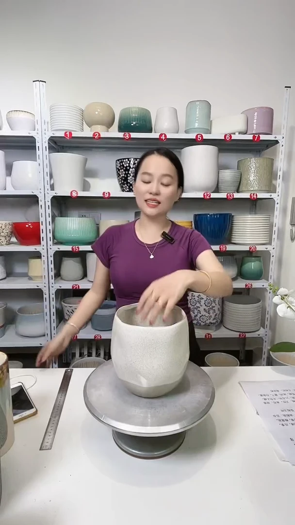 【闪购商品】陶瓷20CM（含）-50CM（不含）不规则渐变灰大号16*17.5