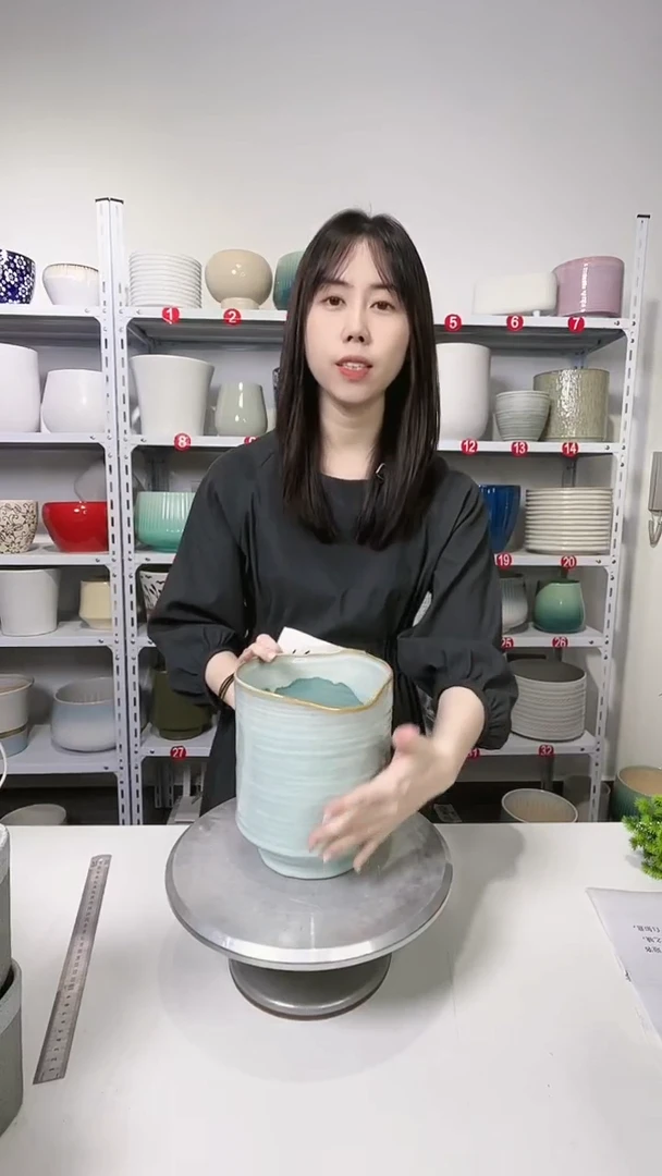 【闪购商品】陶瓷20CM以下大号缺口天青16*20