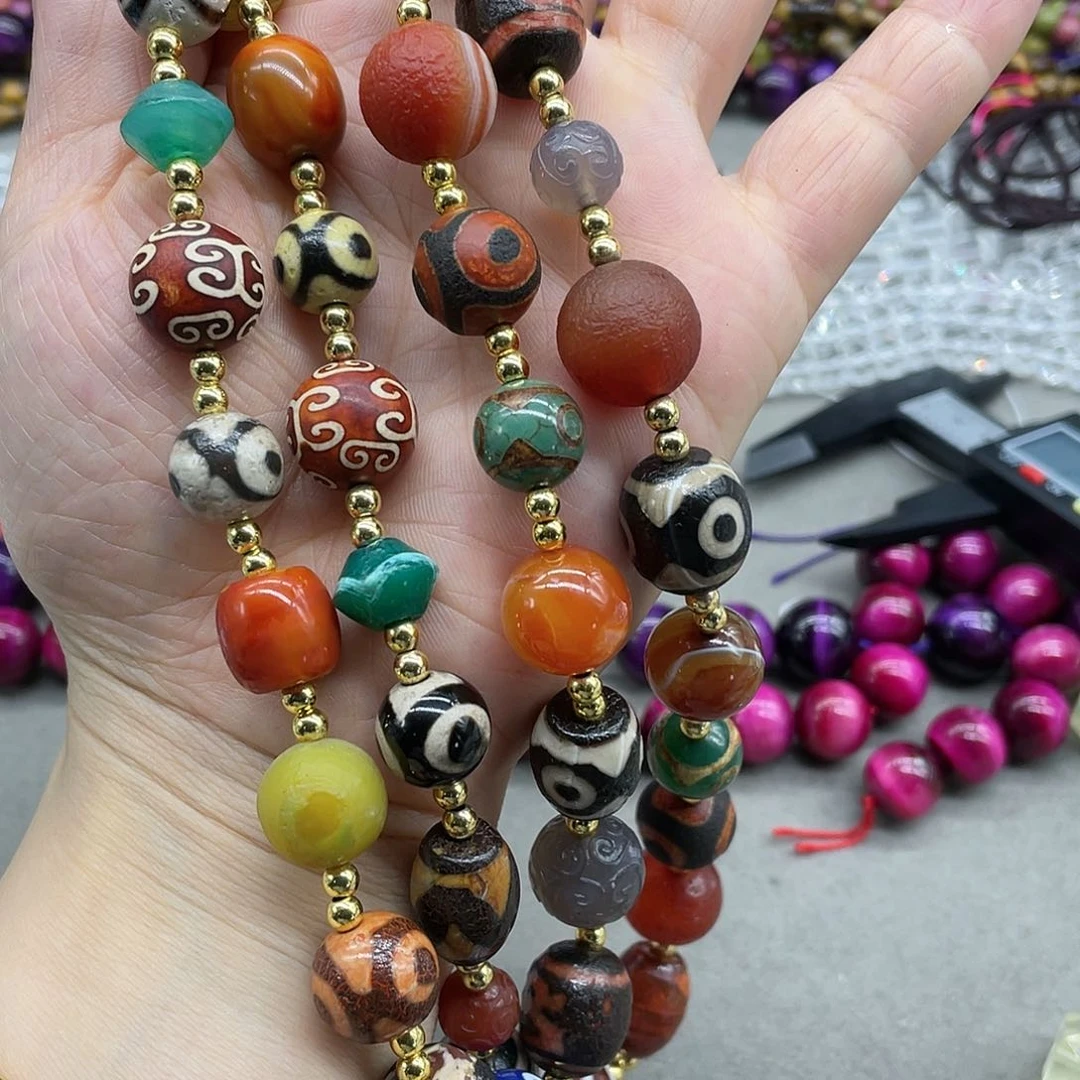 玛瑙/玉髓珠宝半成品未镶嵌老玛瑙项链