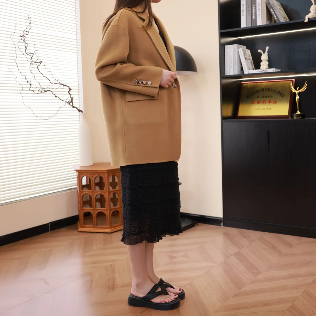 【谜漾】编号10外套气质2024春秋冬新款双面羊毛大衣