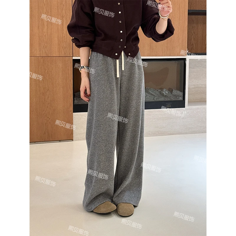 【浮浮款-只出不进】直筒阔腿卫裤休闲垂感拖地长裤 D8353