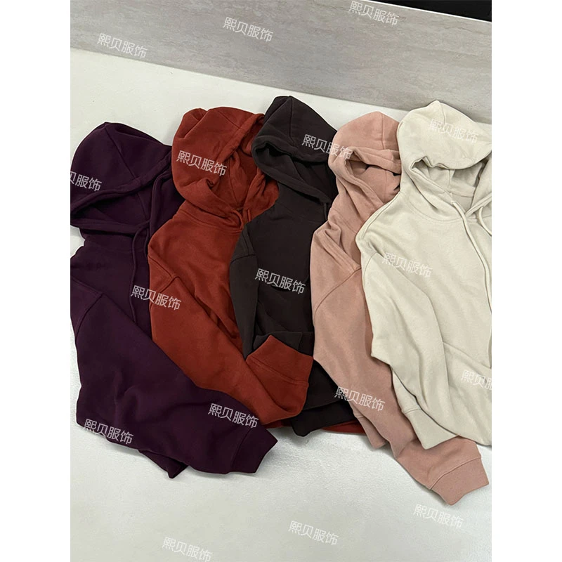 【只出不进-浮浮款】多巴胺高克重加绒宽松显瘦纯色连帽卫衣 D8396