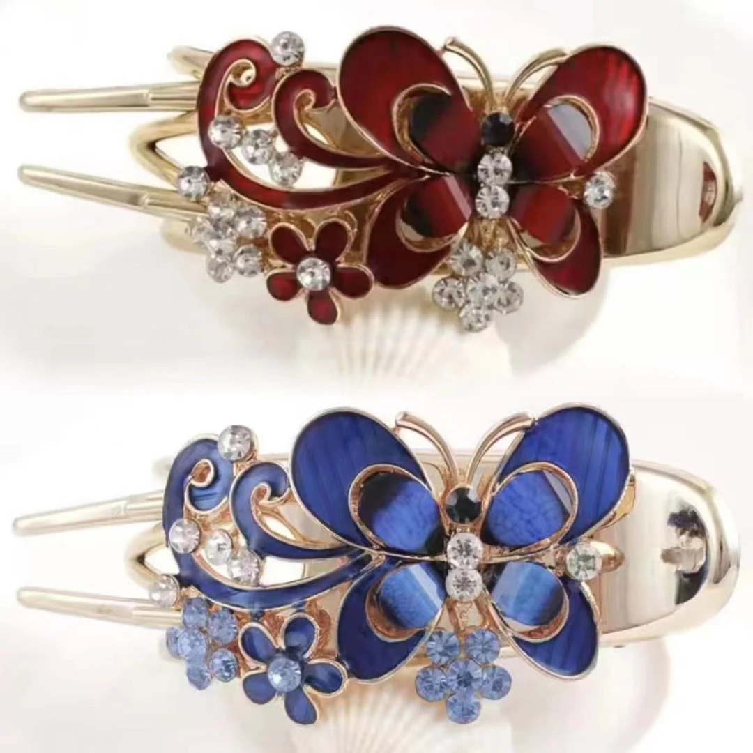 蝴蝶鸭嘴夹妈妈发夹优雅头发抓夹新娘可用头饰【拍一发二】