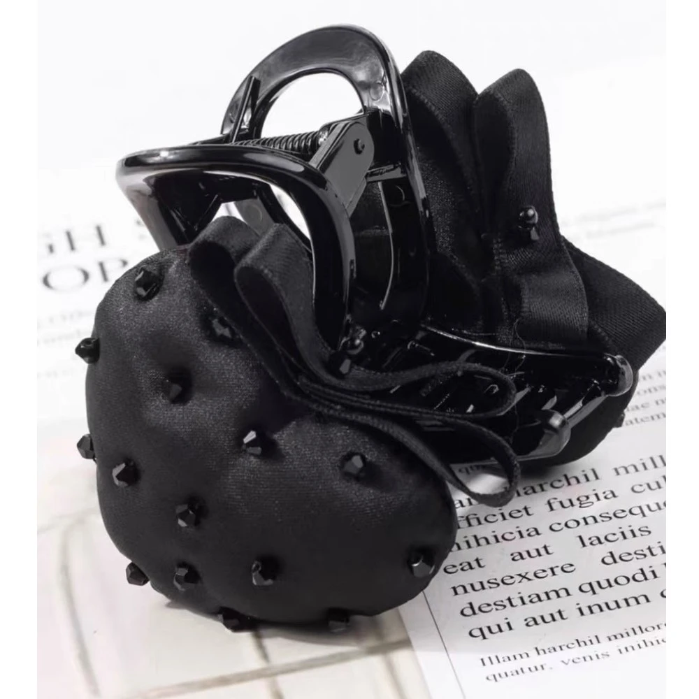 新款气质抓夹韩版黑色高级感草莓发夹甜美大气发饰