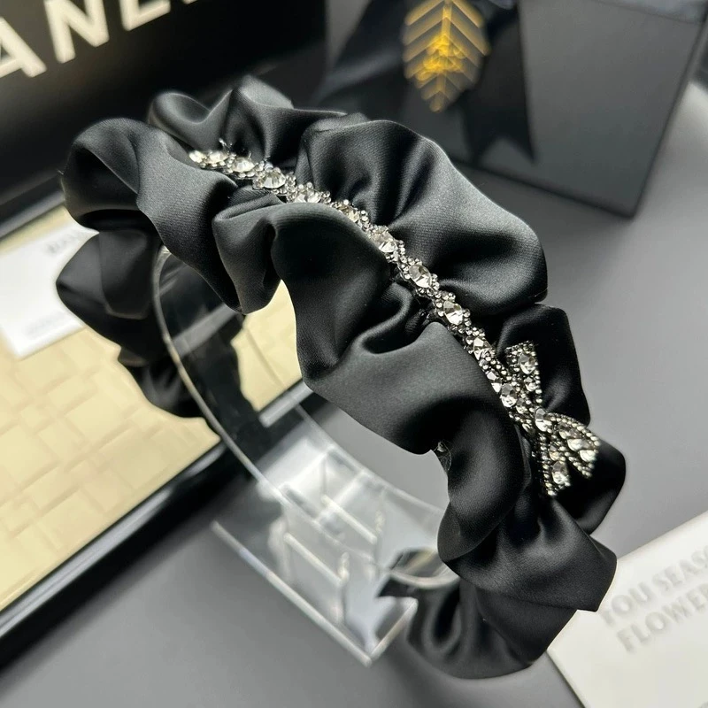 网红时尚百搭复古发箍法式韩版气质优雅黑色宽边