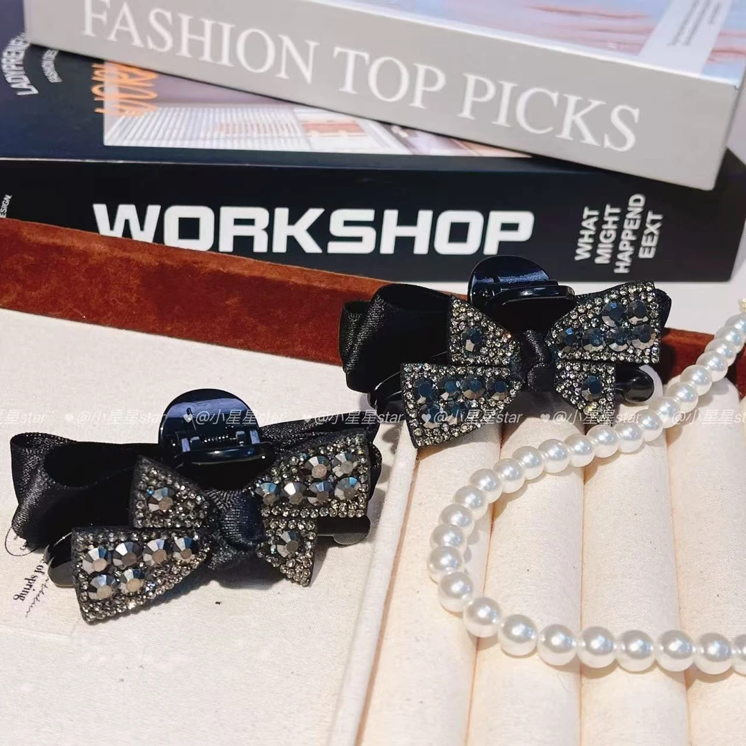 【星钻】缎面气质蝴蝶结侧边夹公主发饰刘海夹抓夹