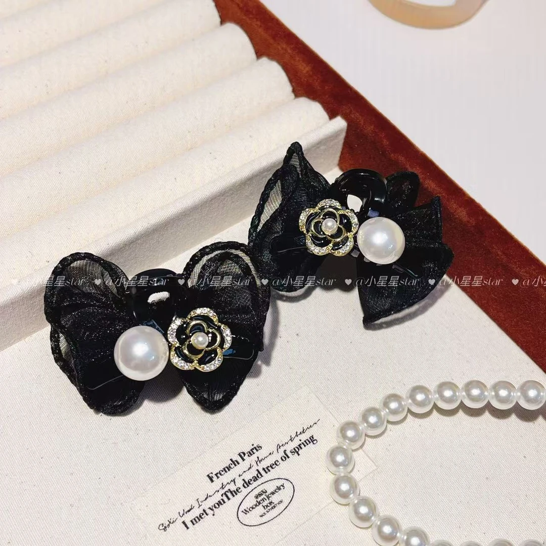 【拍一发二】山茶花蝴蝶结抓夹刘海小AB双面气质小香风