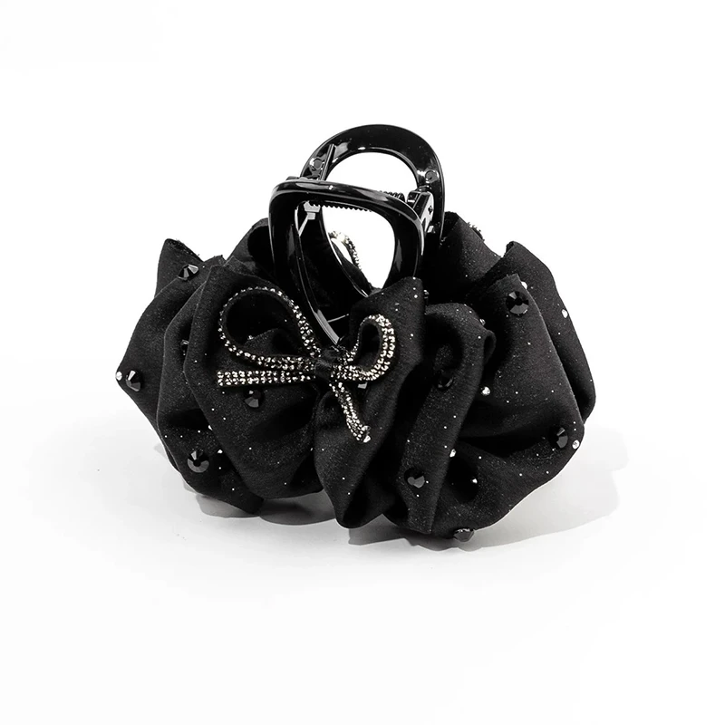 【夕颜】复古法式小香风蝴蝶结盘发8cm抓夹