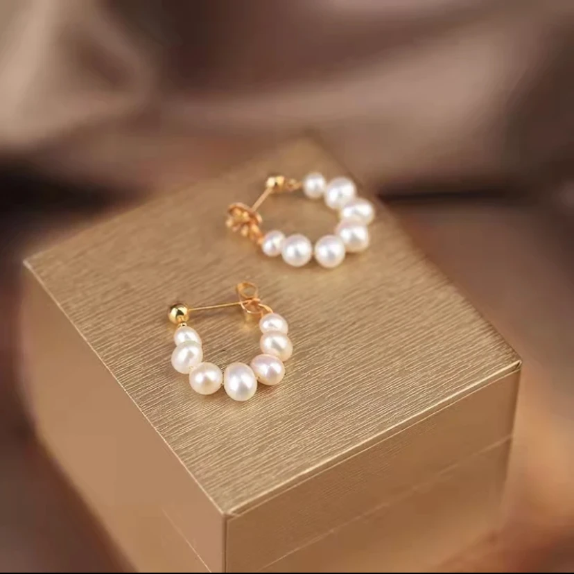 锌合金耳饰 轻奢时尚耳环百搭简约气质耳饰+包装盒