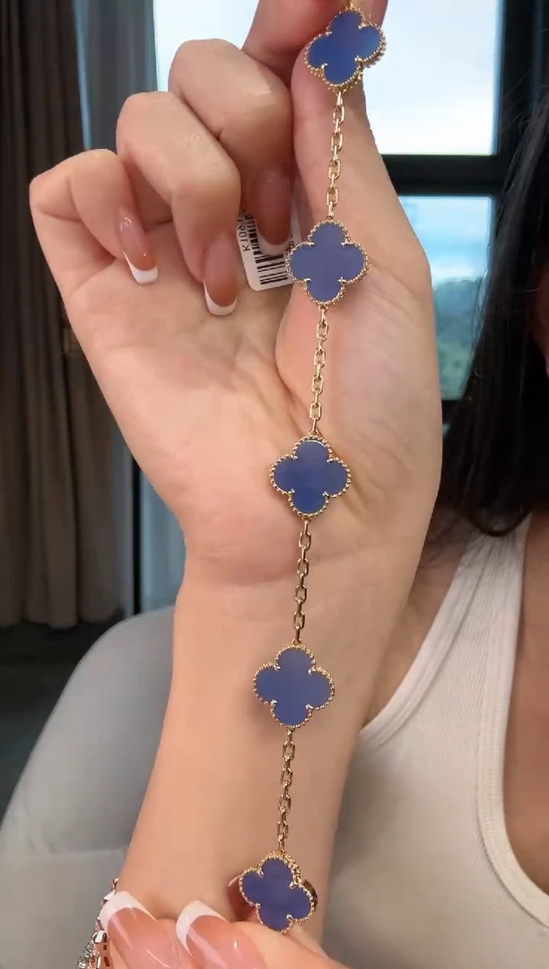 【闪购商品】玛瑙/玉髓手链18K金镶嵌11克五花手链