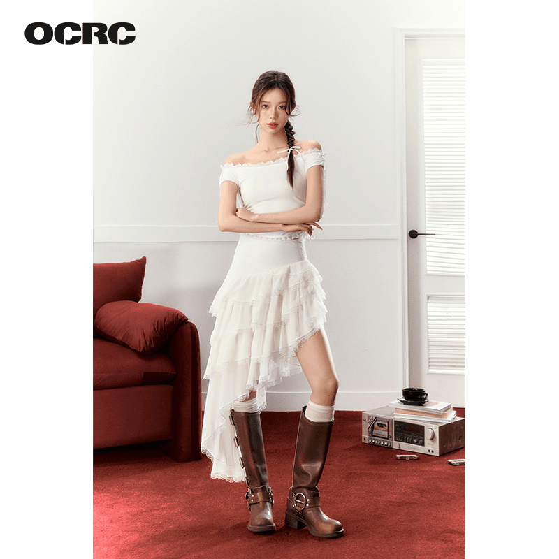 【小野人】CZ24X5592-OCRC 纯欲蕾丝半裙