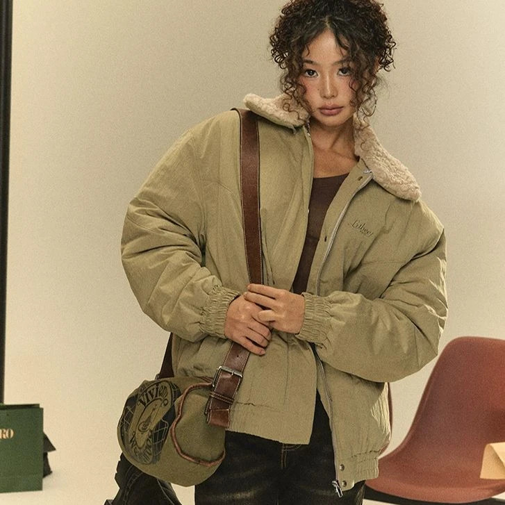 【双十一专属】BZ23Q2877-3CP 秋冬新款可拆卸毛领保暖棉服