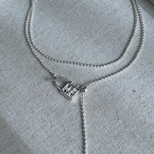 铜合金项链 爱心锁抽拉式项链（36）