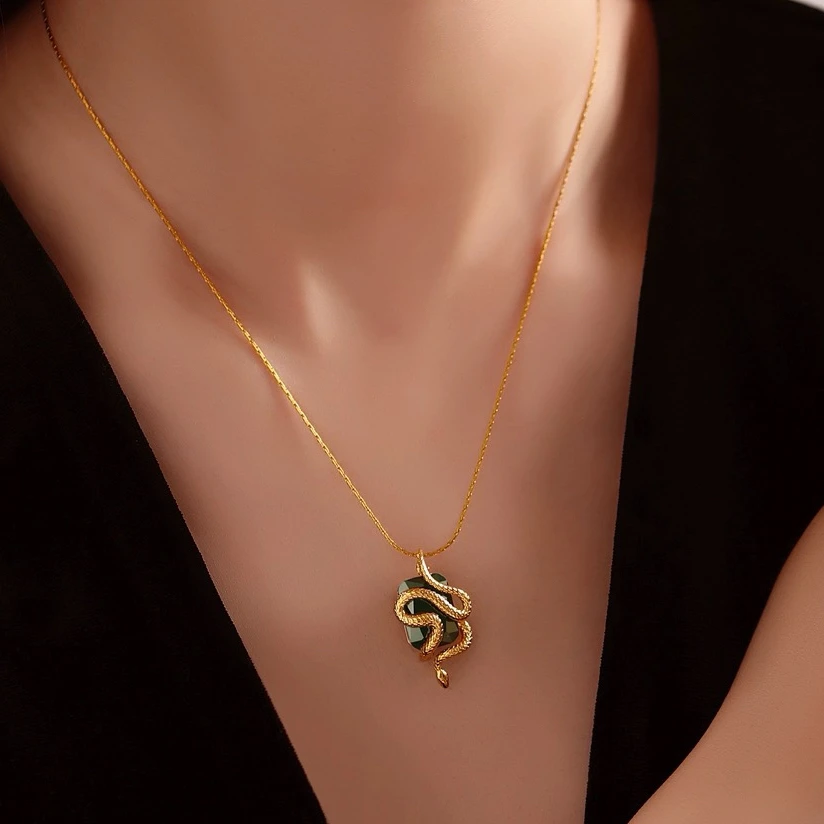 铜合金项链 MeDo复古蛇年限定黑魔法系灵蛇法老蛇毛衣链（40+5）