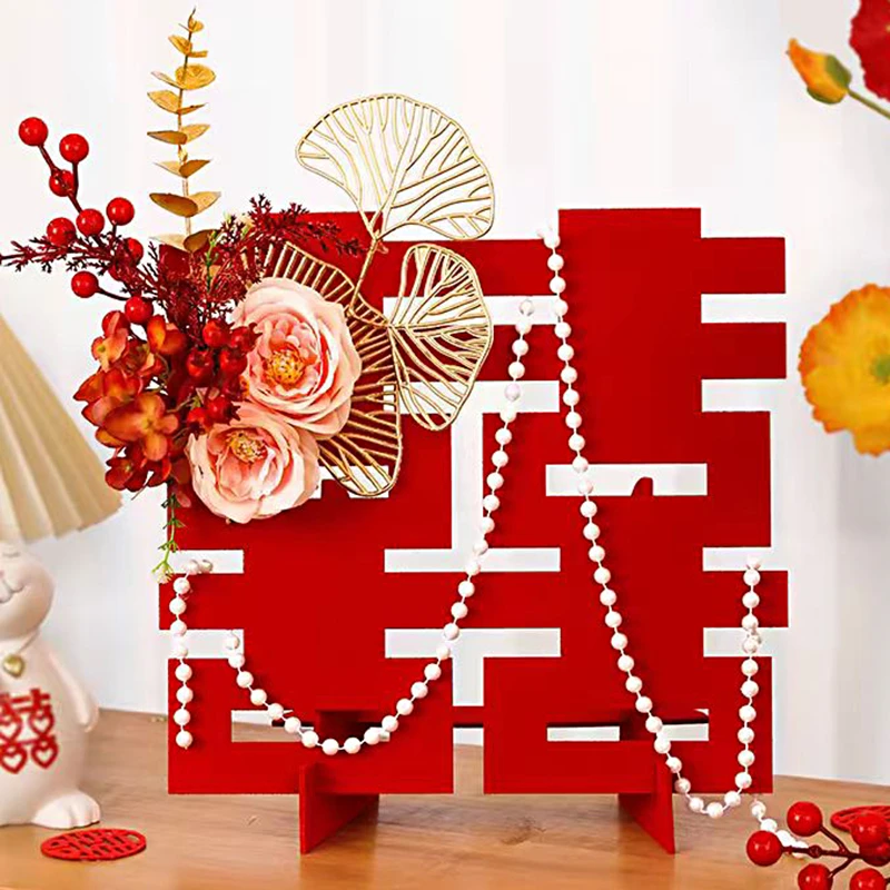 喜字立体摆件创意结婚用品婚房客厅布置订婚摆台摆件婚礼场景装饰