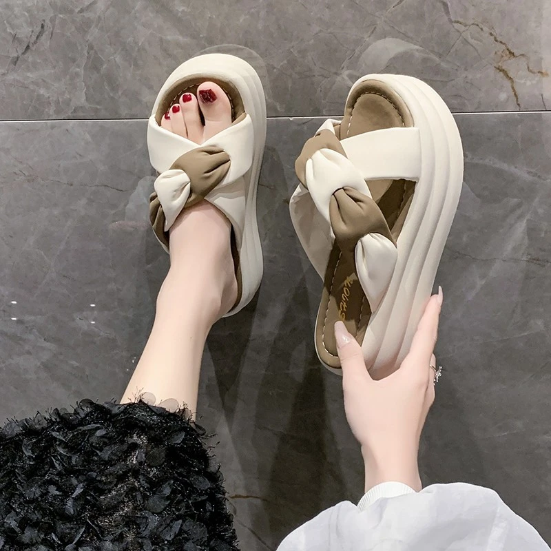 厚底6公分小个子踩屎感松糕高级感防滑凉拖鞋休闲百搭外穿仙女风