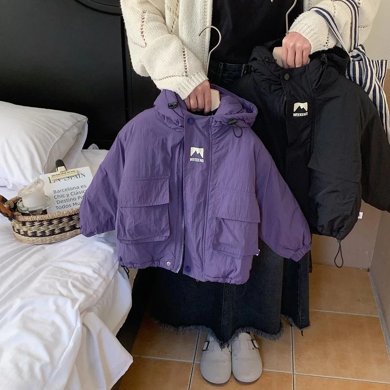 【双12活动】男童外套加厚冬季新款小童棉服纯色韩系儿童宝宝洋气连