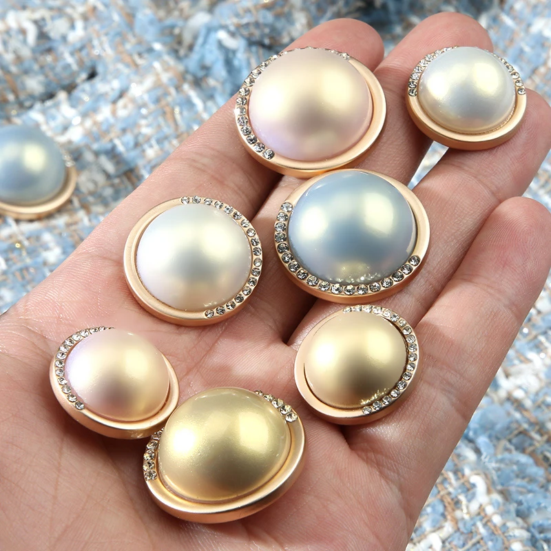 白色珍珠扣子女羊绒大衣毛呢毛衣装饰漂亮纽扣百搭圆形小香风钮扣