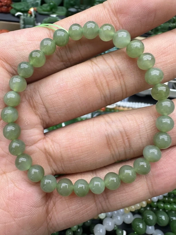 和田玉碧玉手链6mm