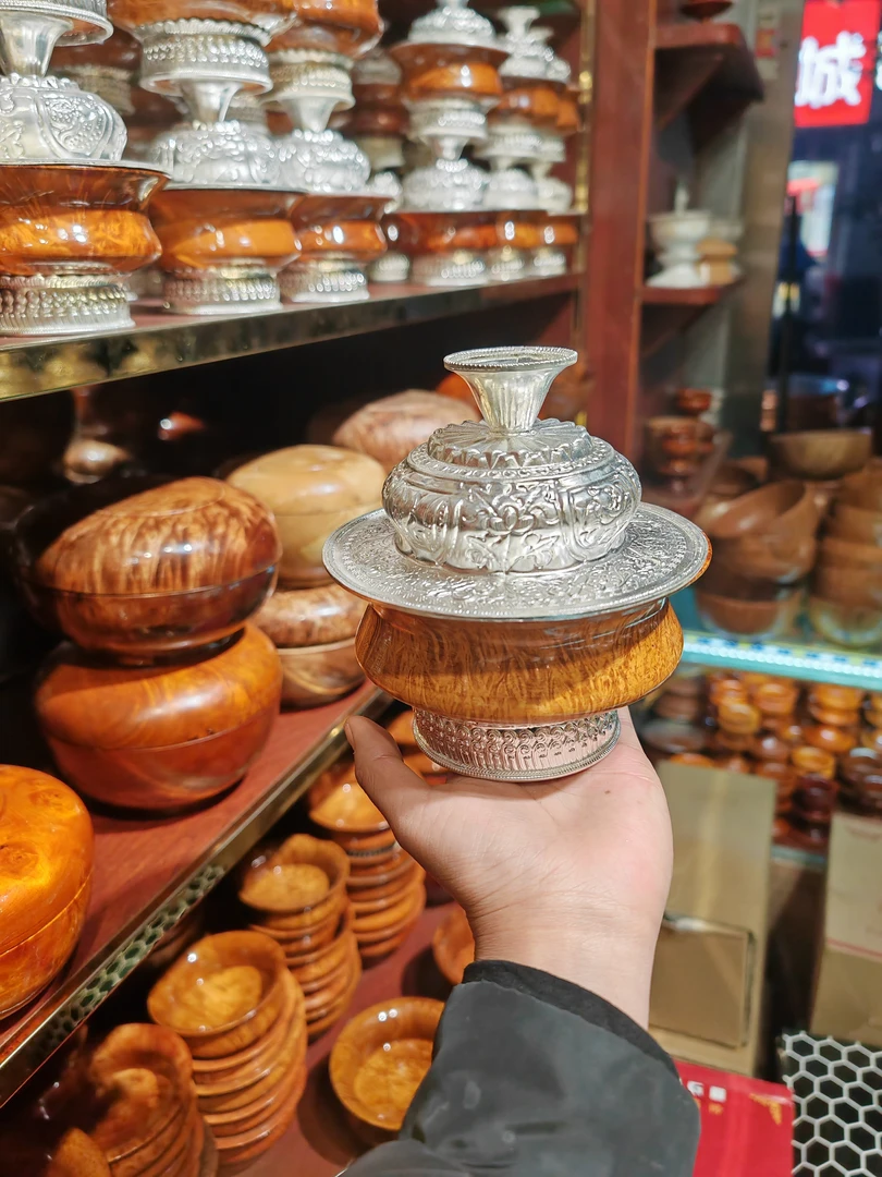 边扎木碗女士喝茶碗 （一套）口径8.5公分到11公分