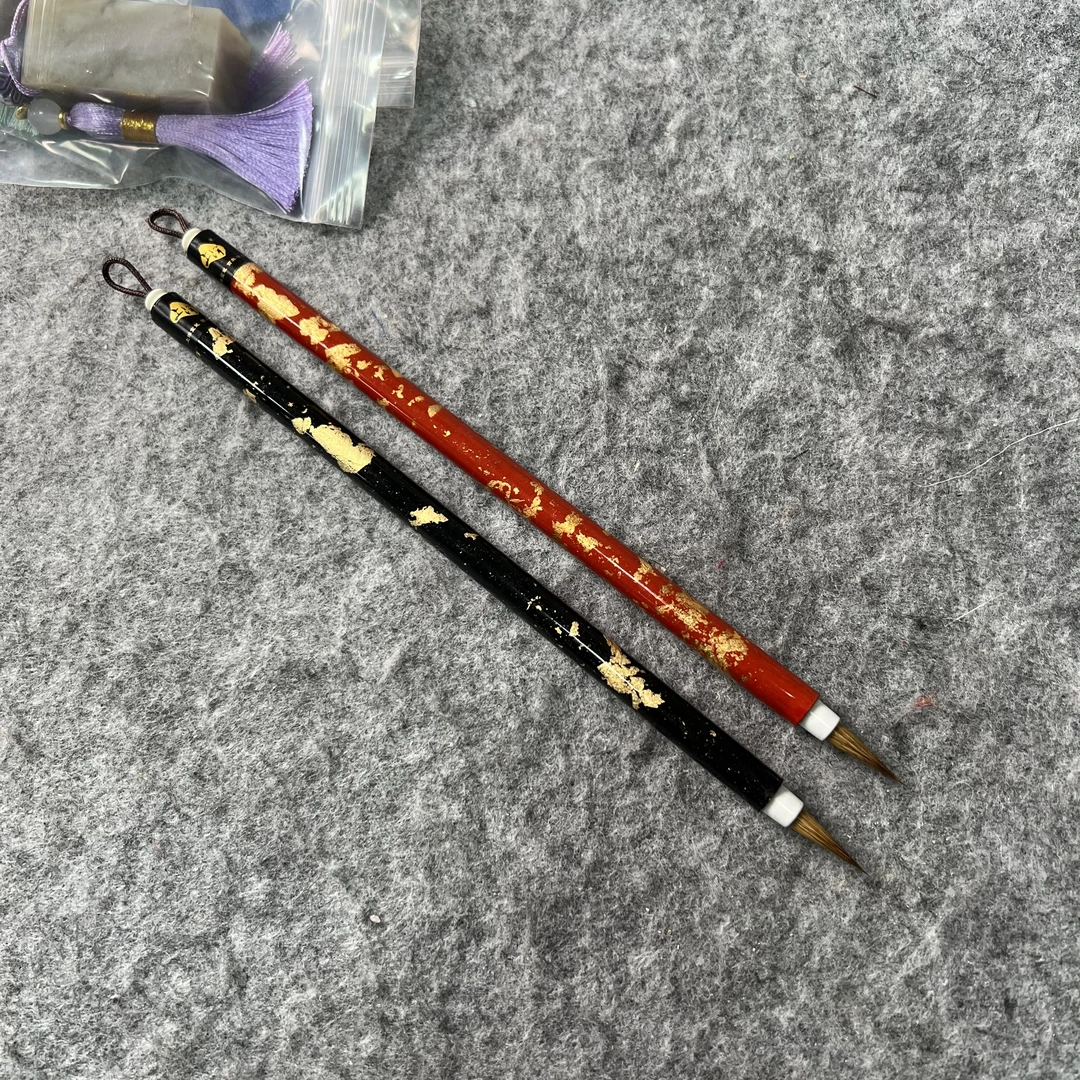 上洋小楷狼毫古法大漆洒金·笔杆2支