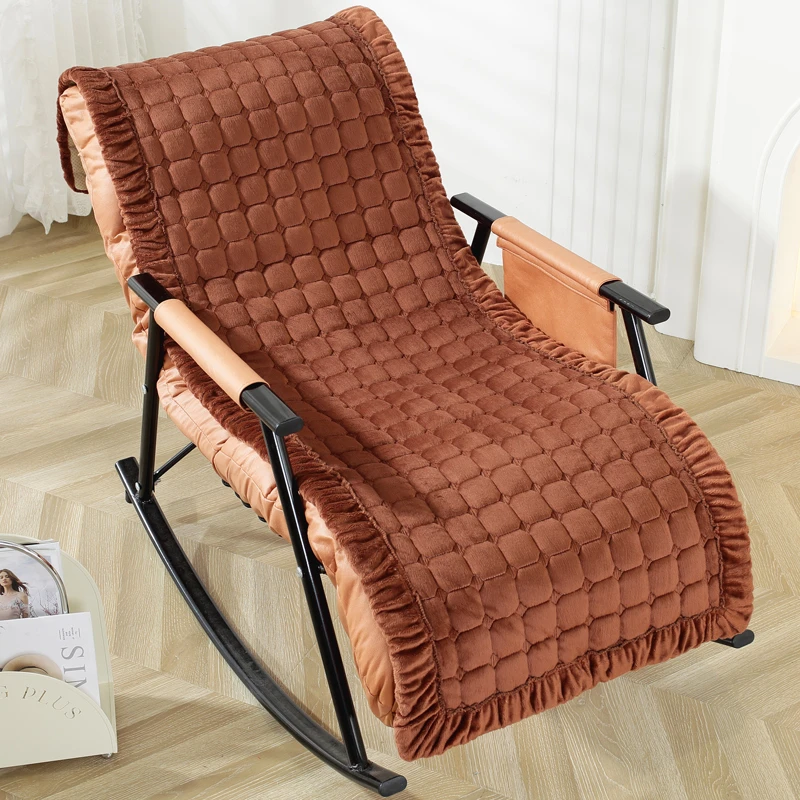 办公室躺椅坐垫毛绒椅子垫靠背一体加厚防滑午睡午休折叠床摇椅垫