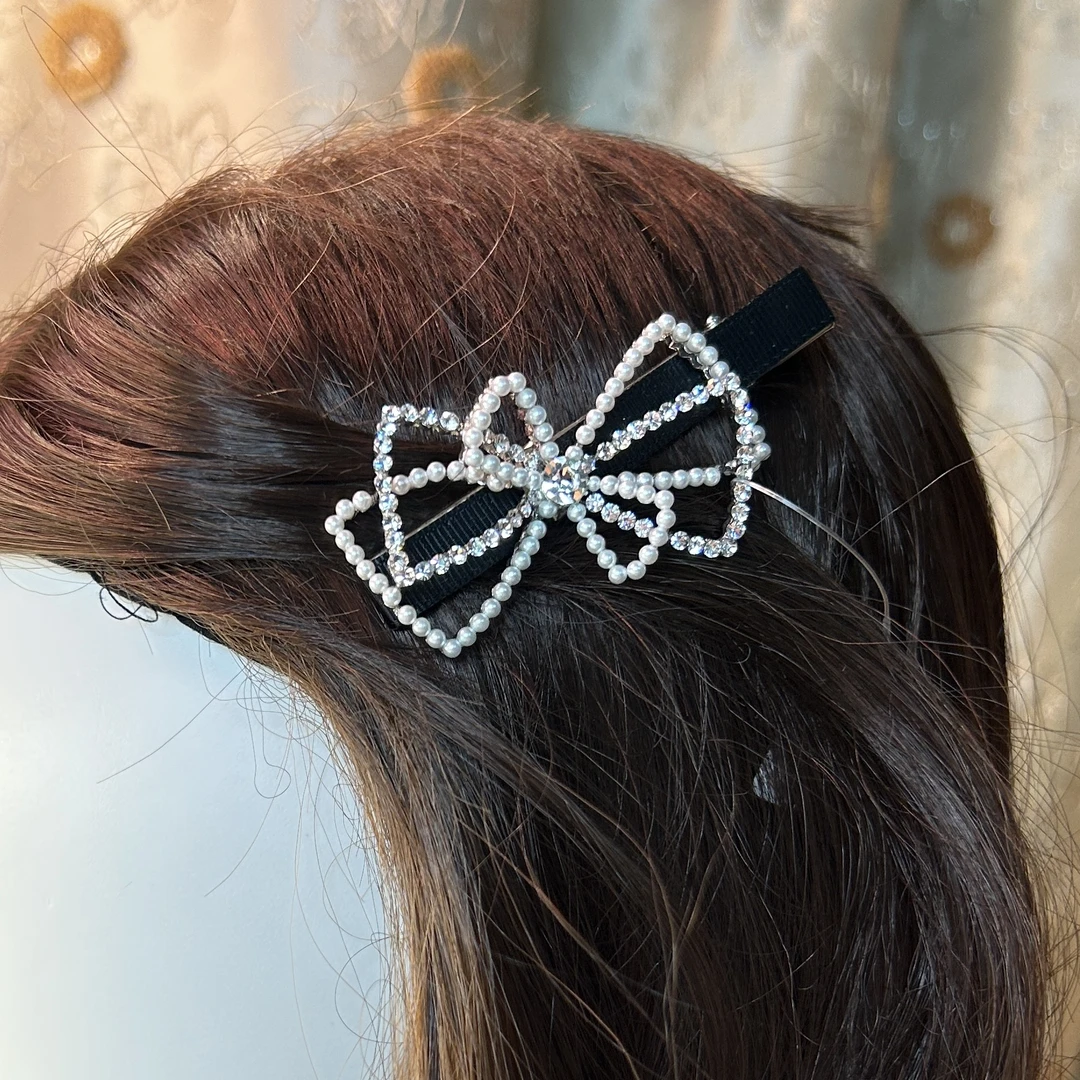 蝴蝶结鸭架施家钻轻奢气质网红头饰百搭韩版优雅满甜美