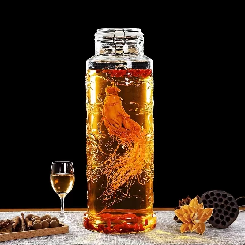 泡酒玻璃瓶家用5斤10斤带龙头加厚密封酿养生药坛子泡酒专用酒瓶