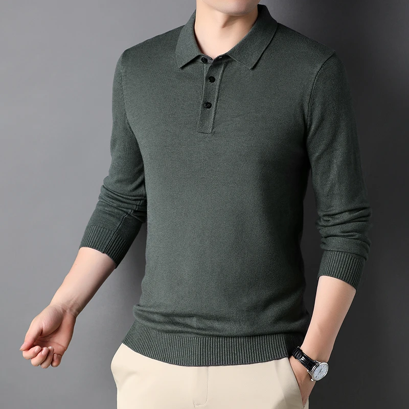 冬季低领针织衫长袖修身百搭男士薄款保暖毛衣潮流四季流行590