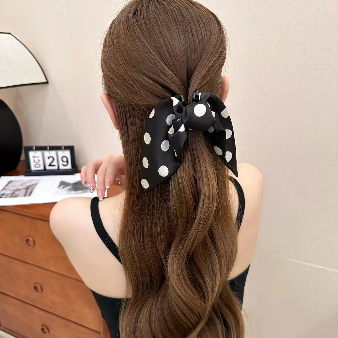 玫瑰的故事同款波点马尾抓夹蝴蝶结发夹鲨鱼夹兔耳朵发夹