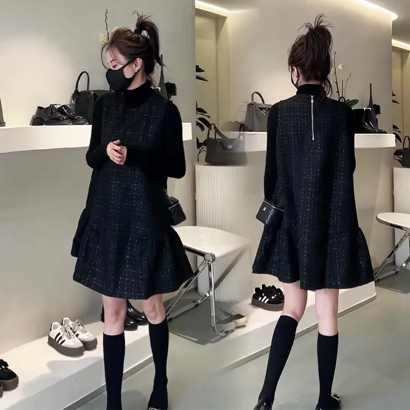 马甲裙女时尚法式亮丝百搭显瘦宽松时尚法式洋气高贵女装连衣裙