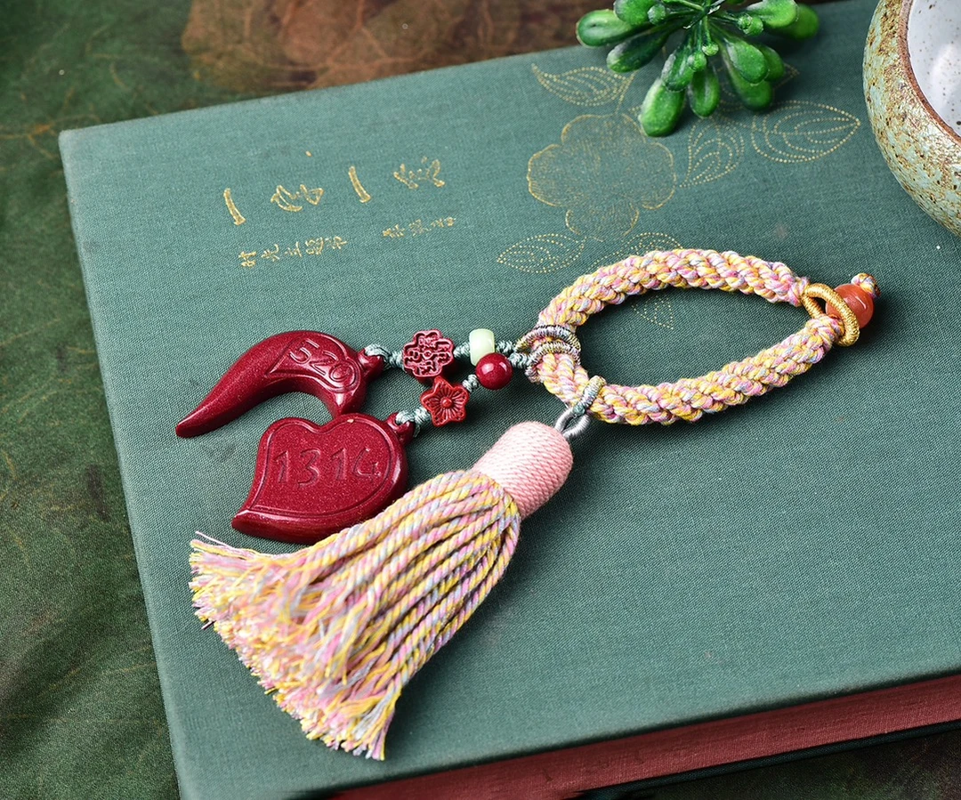 含辰砂工艺品朱砂紫金砂爱心包挂车挂饰男女随身时尚转运纳福饰品