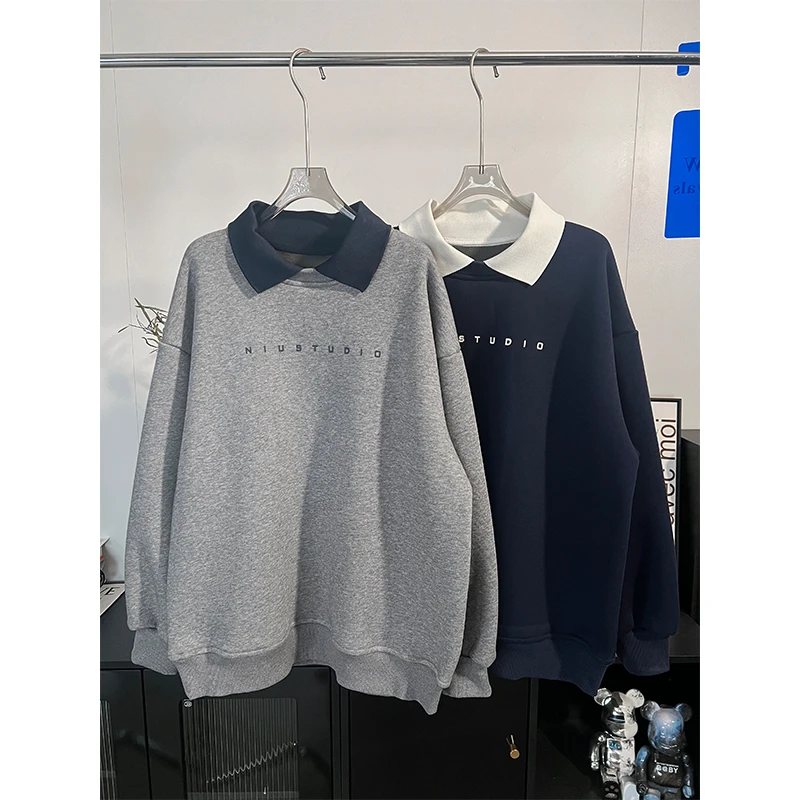 现货【新品上新】男童加绒卫衣2024中大童秋冬季装男孩加厚假两件潮