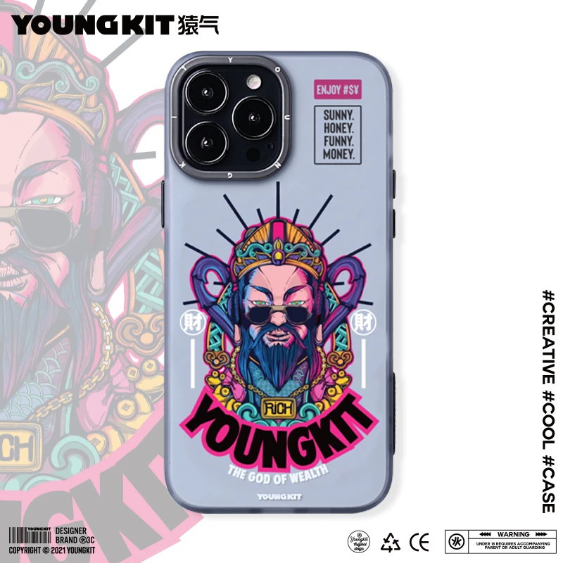 猿气YOUNGKIT国潮画像1.0系列潮流个性防摔苹果手机壳ip12.13