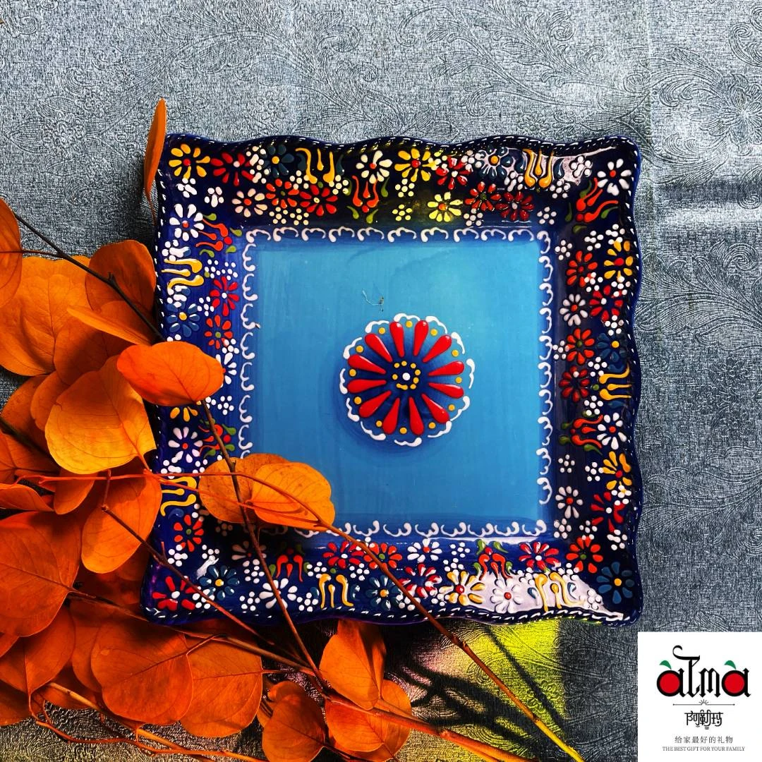 【zulfi专属】阿勒玛 【蓝贵夫人】手绘11寸方盘防烫耐磨简约